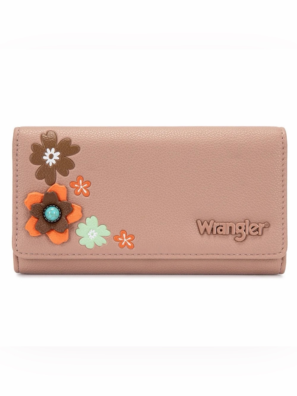 Wrangler Multi Floral Turquoise RFID Long Wallet Pink